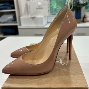 Christian Louboutin nude patent pump 100mm pigalle follies